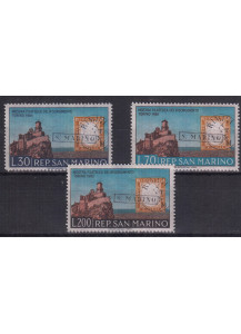 1961 San Marino Mostra Filatelica Del Risorgimento 3 valori nuovi Sassone 565-7